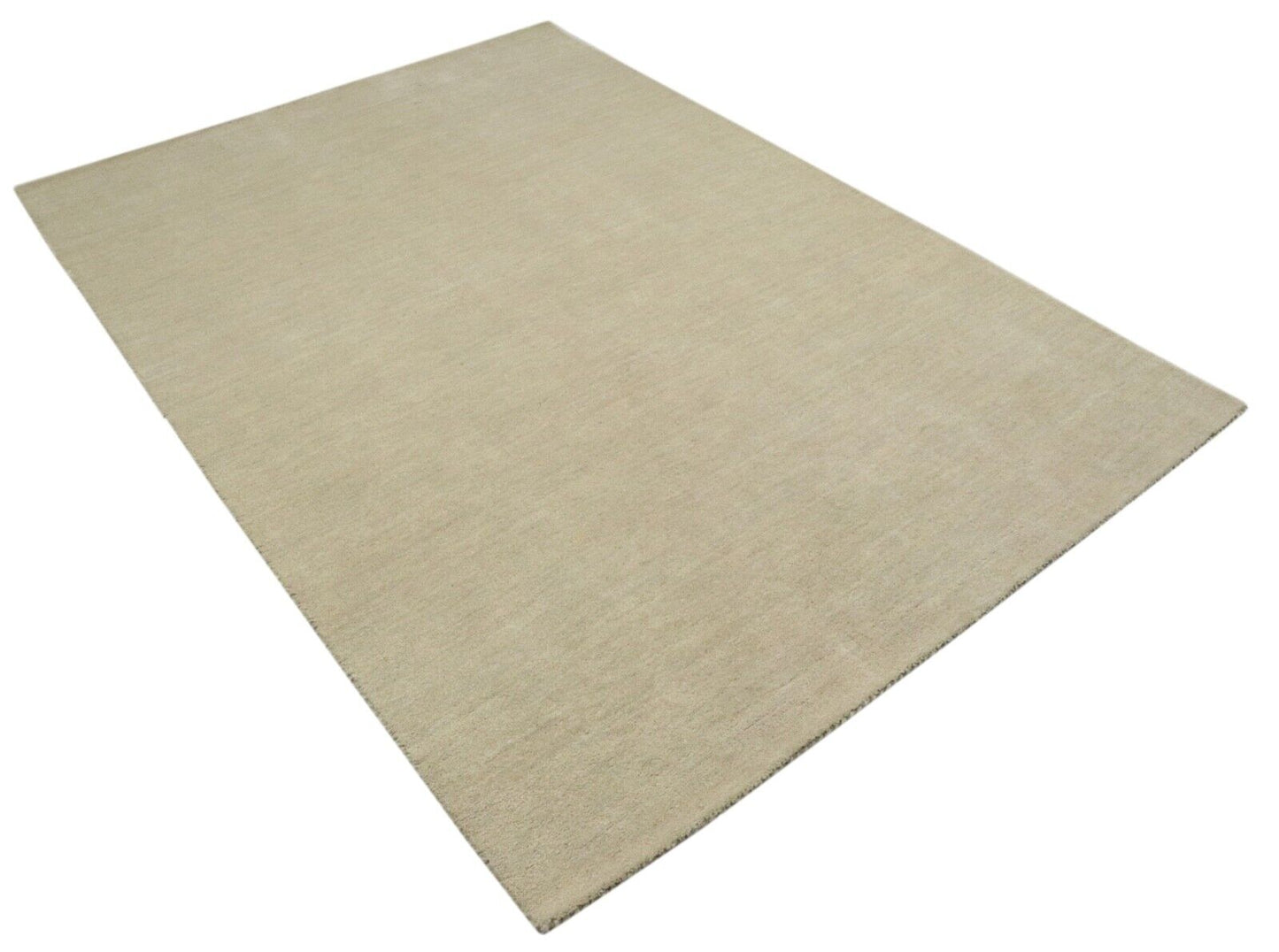 Beige Teppich 100% Wolle 160X230 cm Handarbeit Handgetuftet T943