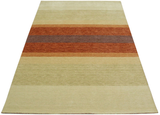 Teppich 100% Wolle 170x240 cm Terrakotta Beige Handgewebt Gabbeh LR1048