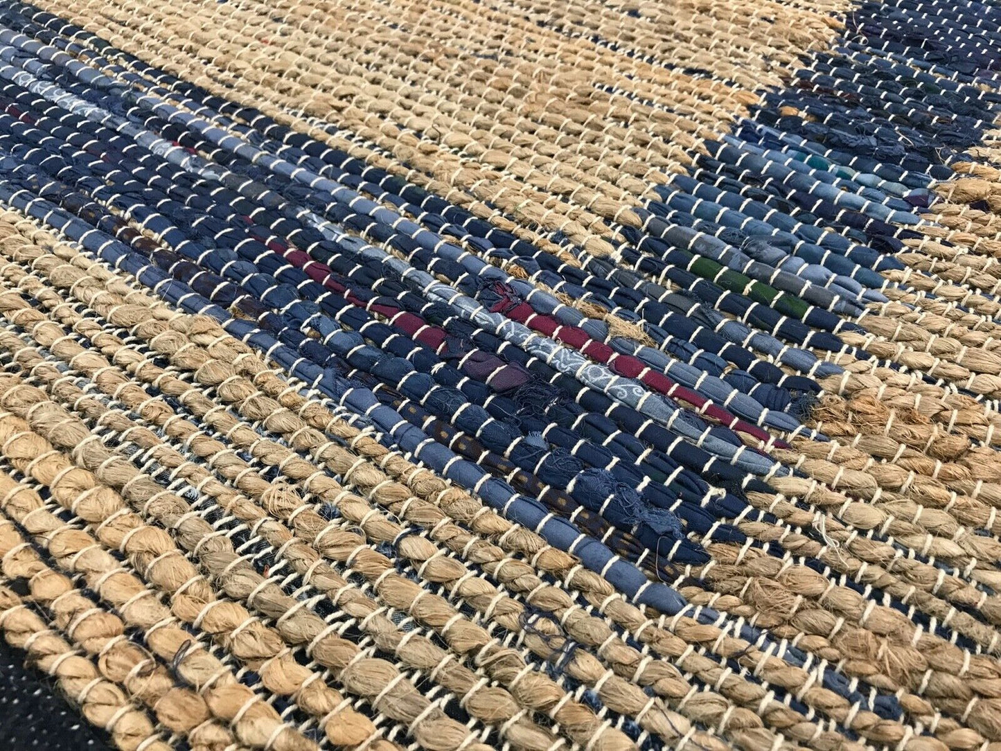 Beidseitig Nutzbar Chindi Kelim Durry Teppich Handgearbeiteter, 4 Größen Dhurrie