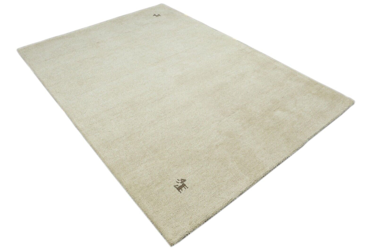 Beige Teppich 100% Wolle 160X230 cm Handarbeit Handgetuftet T945