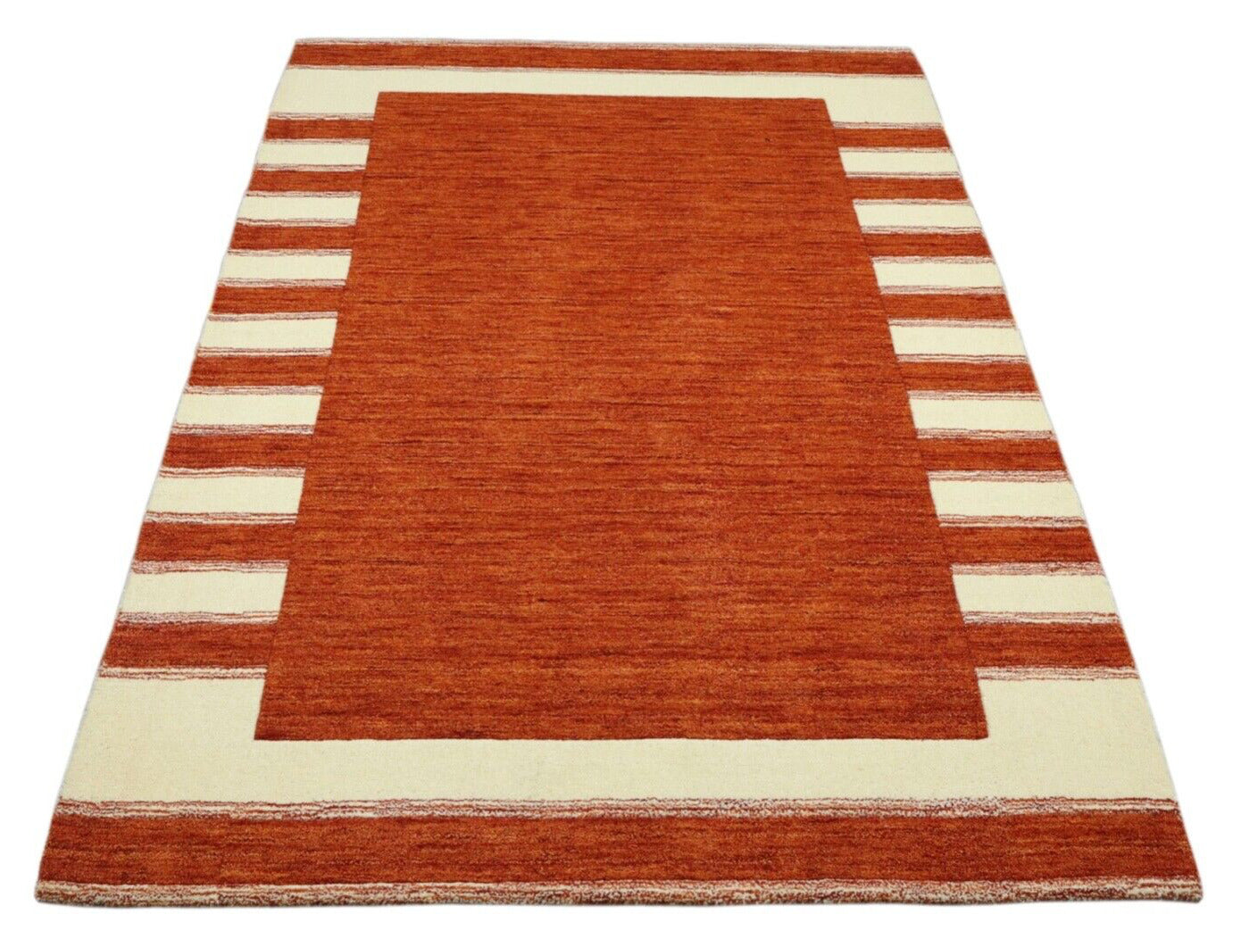 Terrakotta Teppich 100% Wolle Orange 160X230 cm Handarbeit Handgetuftet T928