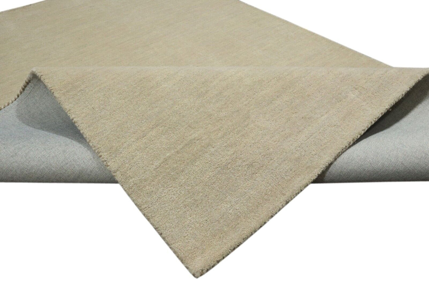 Beige Teppich 100% Wolle 160X230 cm Handarbeit Handgetuftet T943