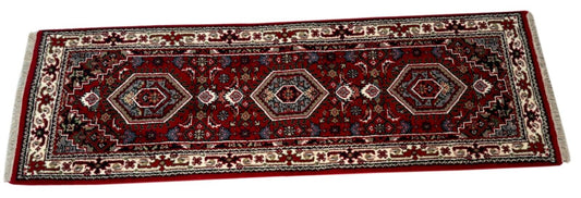 Rot Teppich Orient Läufer Bidjar 80x250 cm 100% Wolle Handgeknüpft