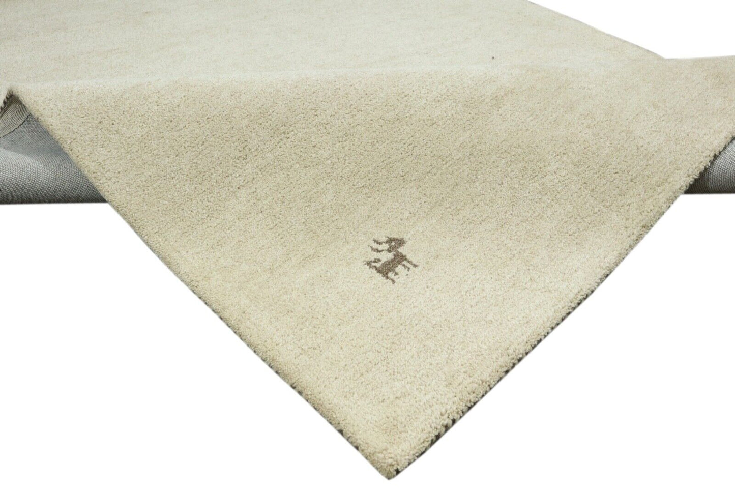 Beige Teppich 100% Wolle 160X230 cm Handarbeit Handgetuftet T945