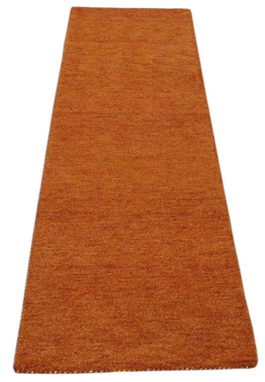 Terrakotta Brücke Teppich 100% Wolle 70X240 cm Handarbeit Läufer T985