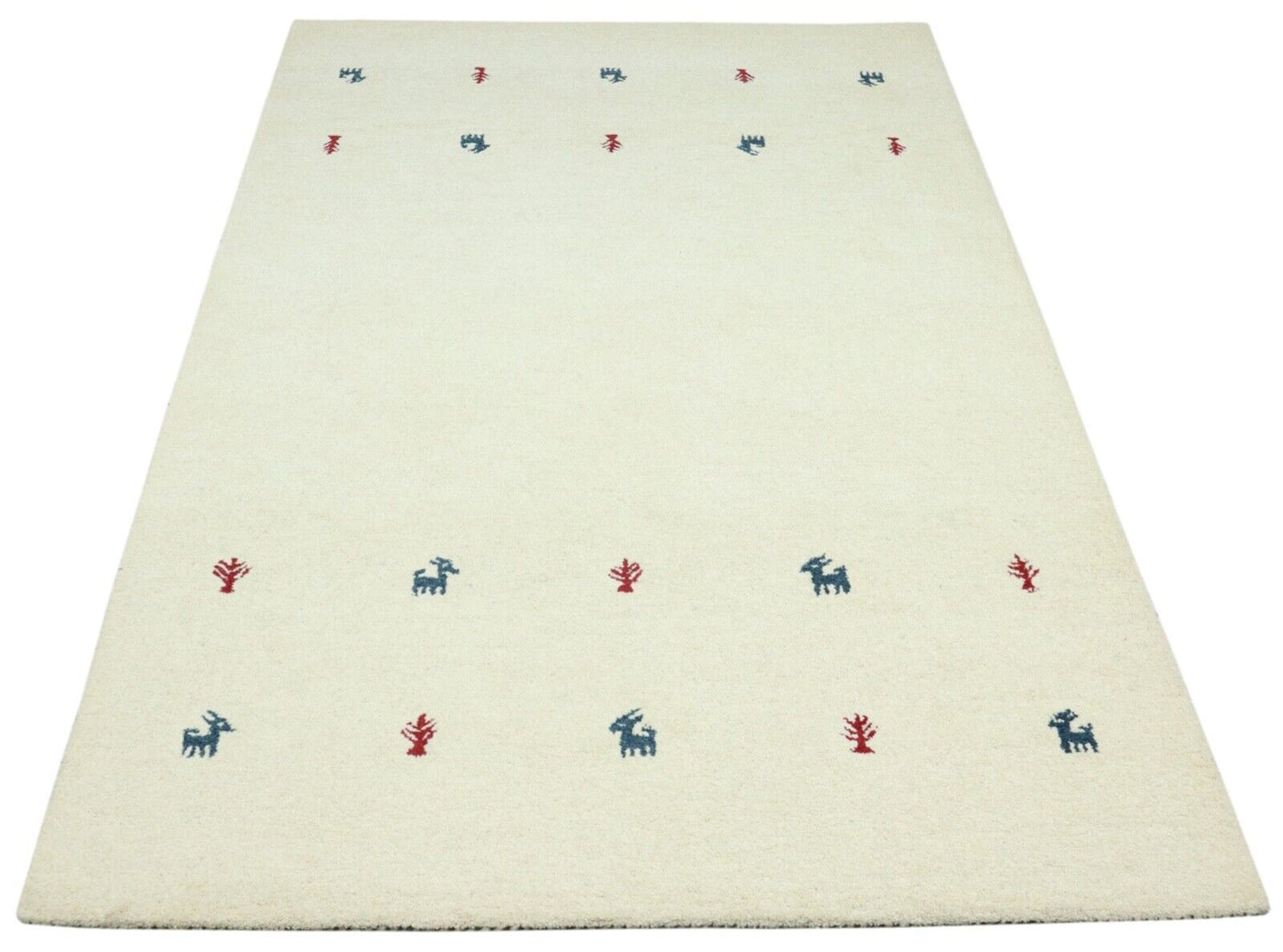 Beige Grau Teppich 100% Wolle 160X230 cm Handarbeit Handgetuftet T941