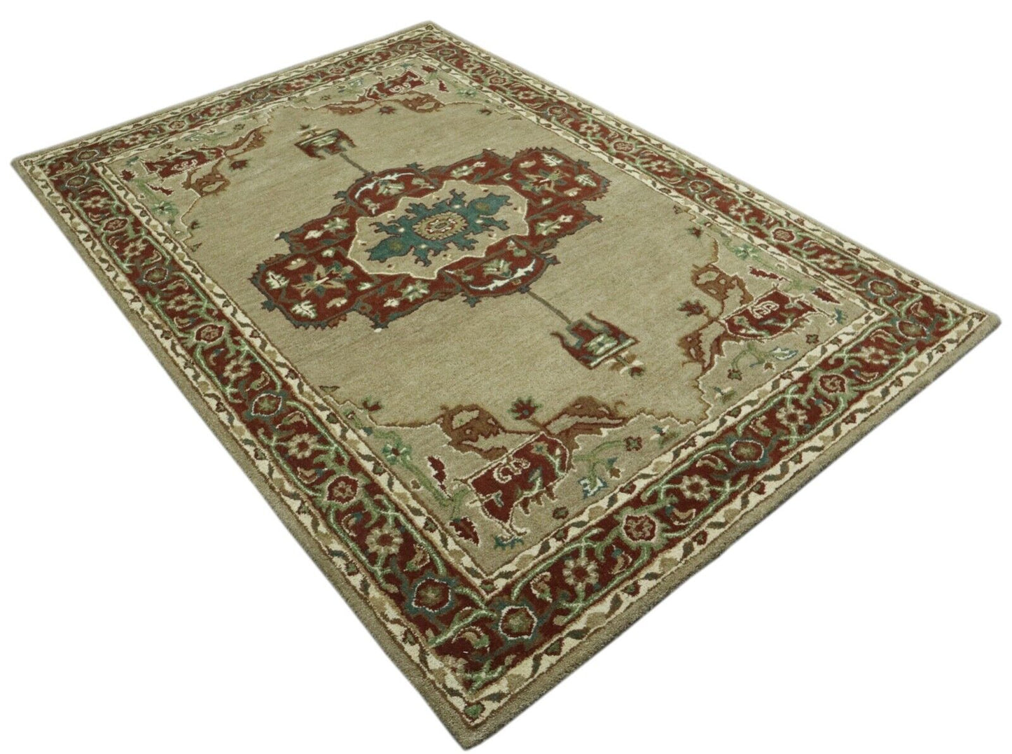 Orient Teppich 100% Wolle 160X230 cm Handarbeit Handgetuftet T1039