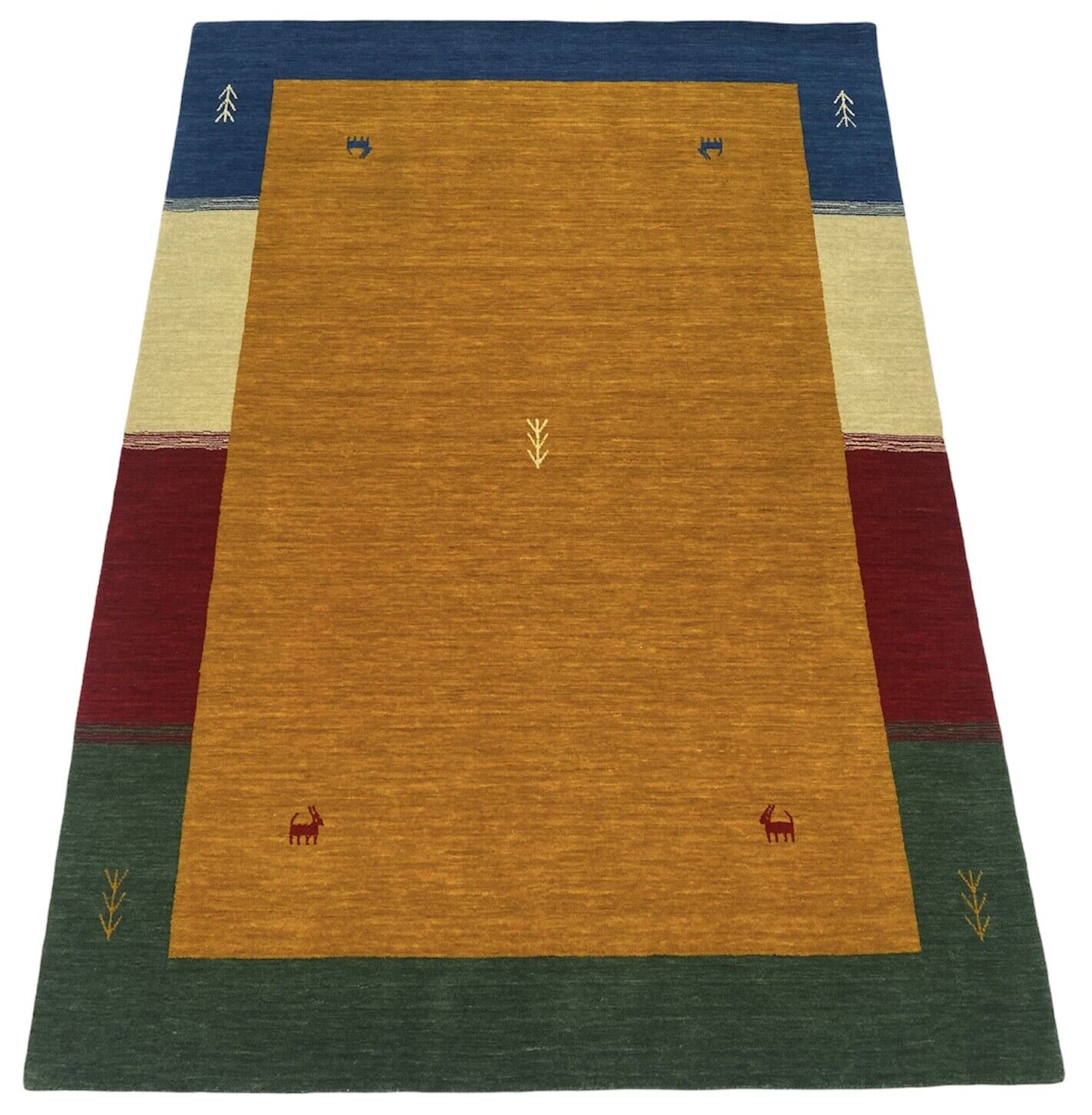 Orientteppich Gabbeh Handgewebt Teppich 100% Wolle Handloom Brücke Fussmatten