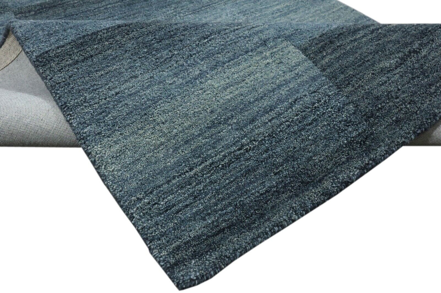 Teppich 100% Wolle 120X180 cm Handarbeit Hell Blau Handgetuftet T965