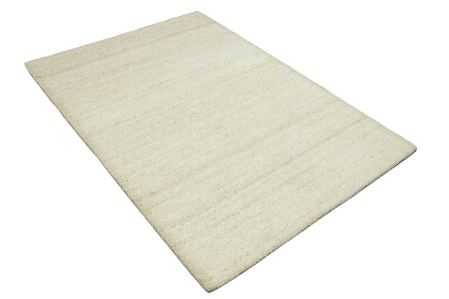 Teppich 100% Wolle 120X180 cm Handarbeit Beige Grau Handgetuftet T969