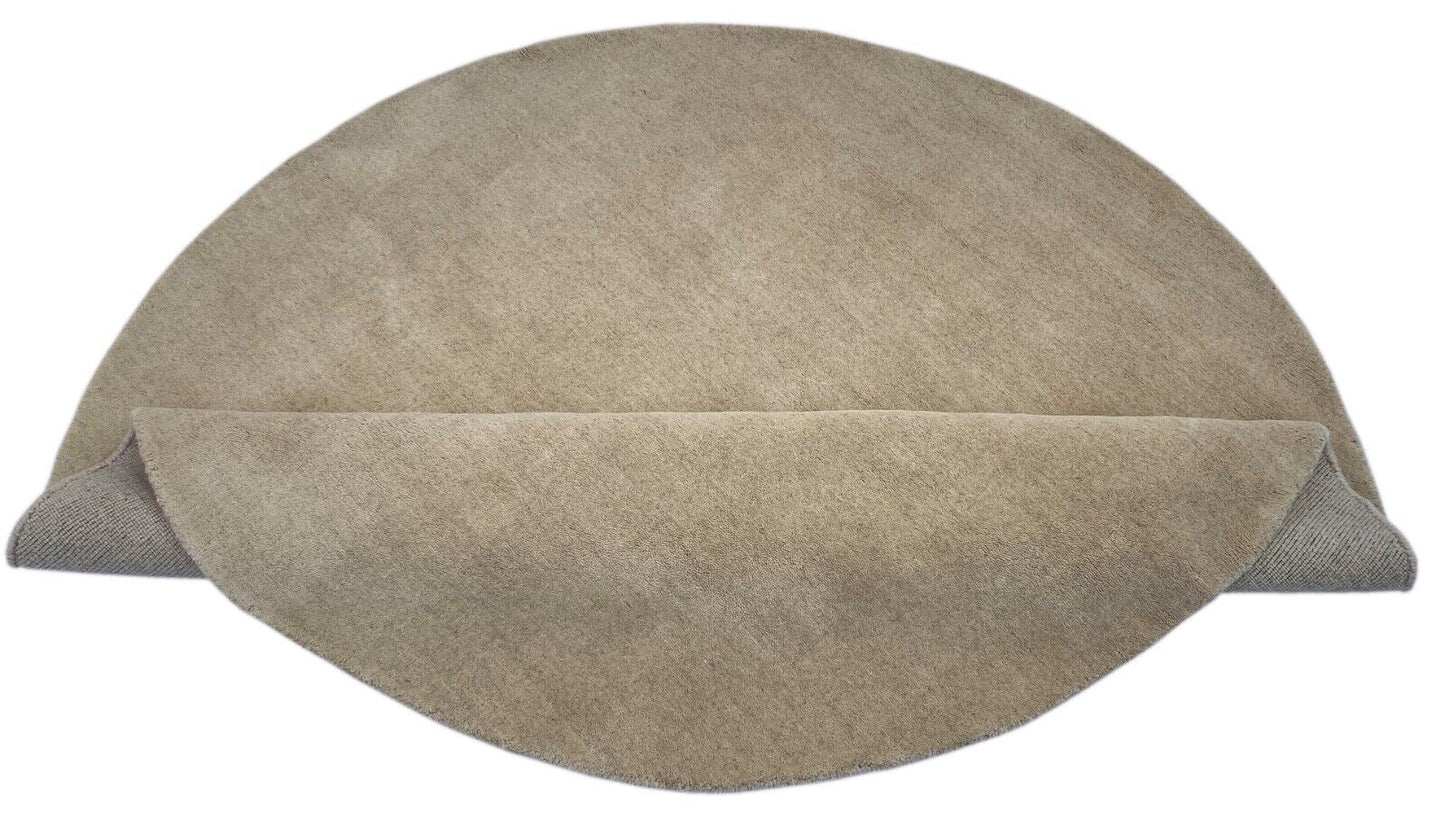 Rund Gabbeh Beige Teppich 150x150 cm Handgewebt 100% Wolle Lori G84