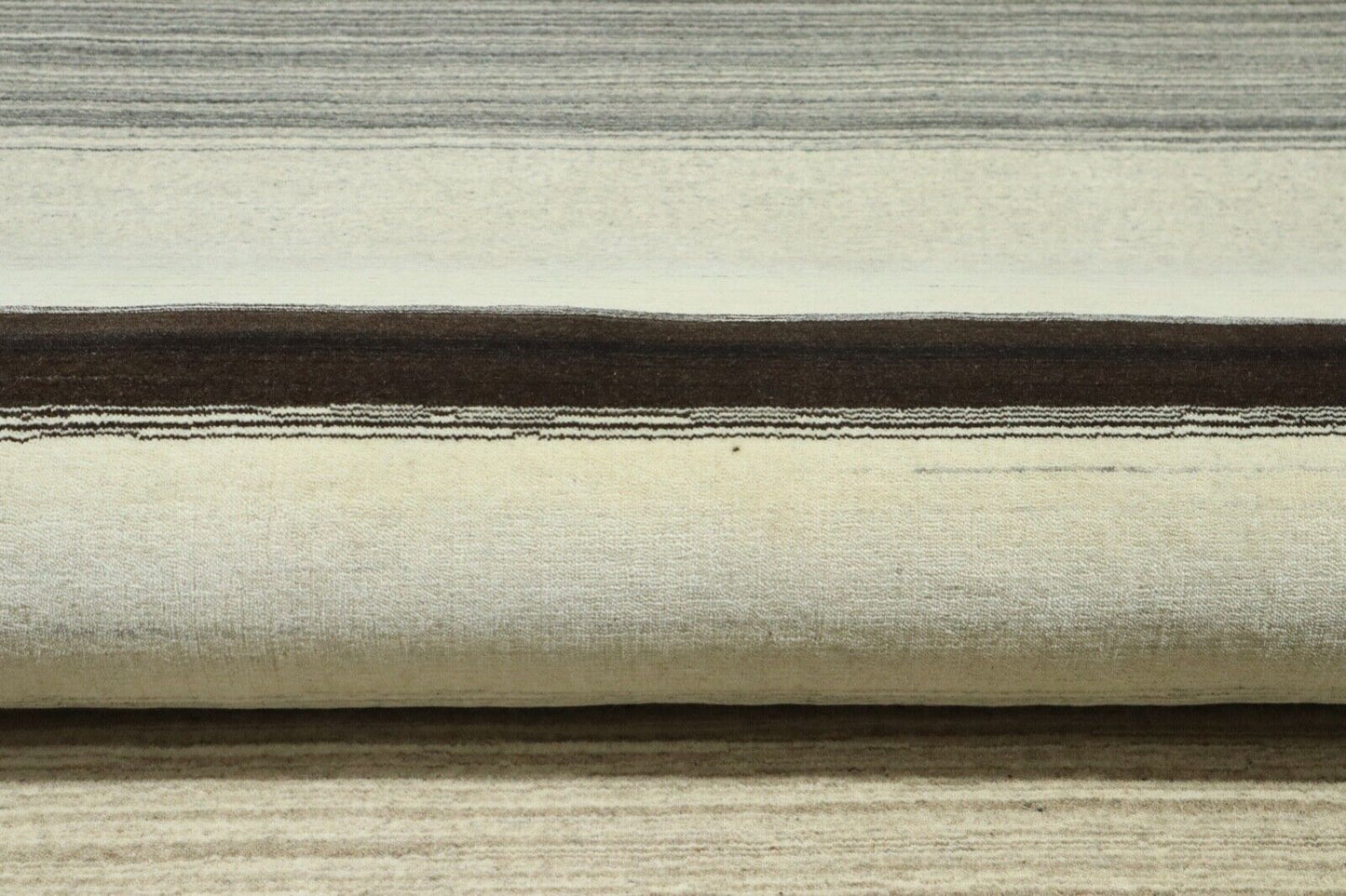 Teppich 100% Wolle 170x240 cm Grau Schwarz Beige Handgewebt Gabbeh LR1050