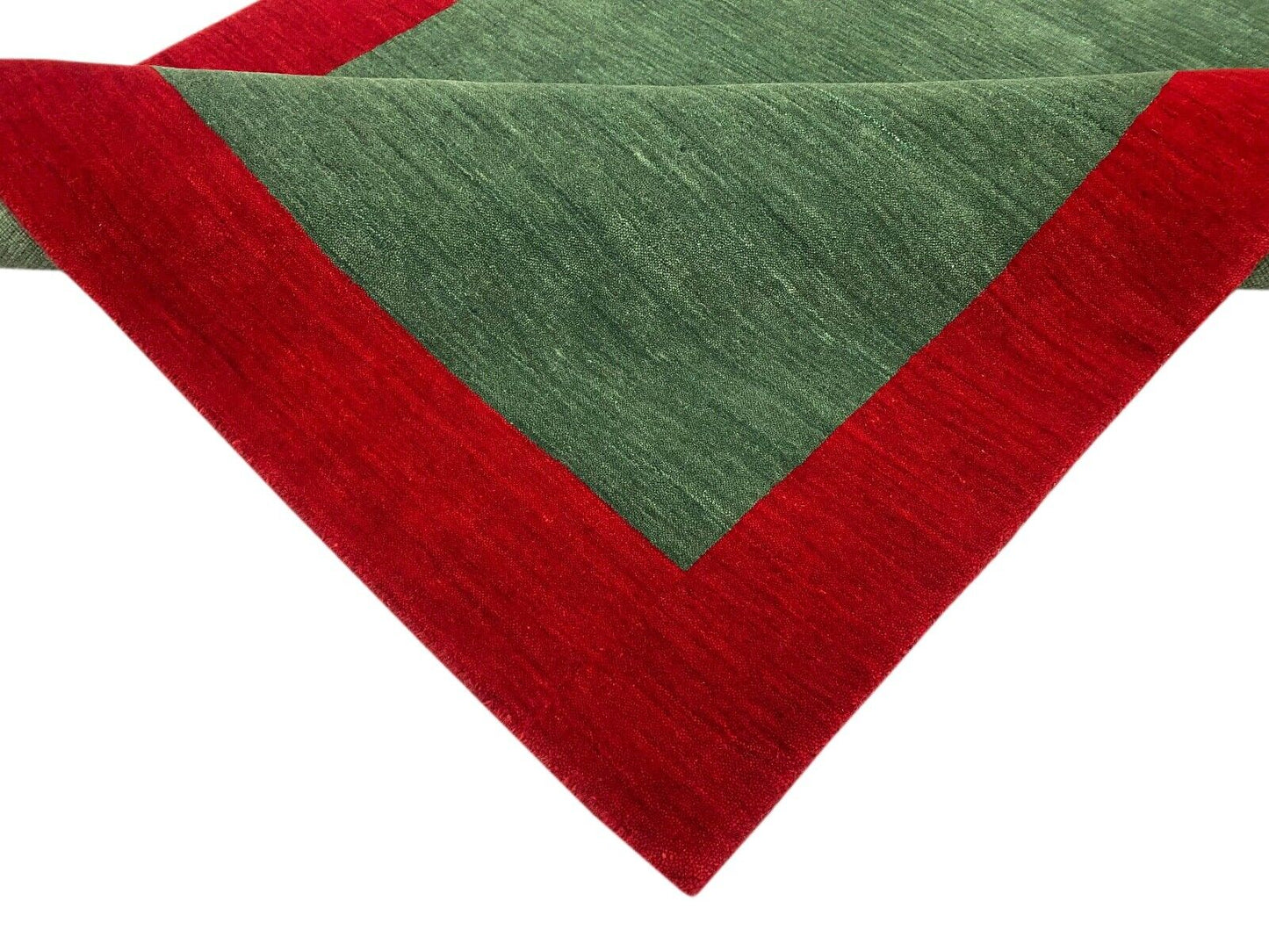 Grün Rot Teppich 100% Wolle Gabbeh 120x180 cm Handgewebt Home Deko WR156