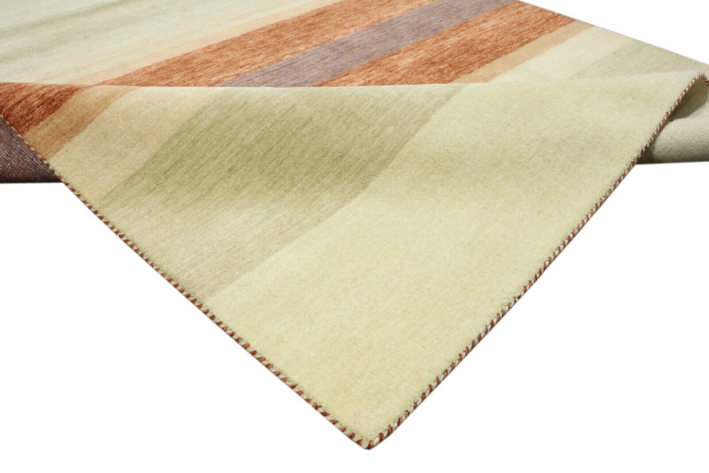 Teppich 100% Wolle 150x200 cm Terrakotta Beige Handgewebt Gabbeh LR1051