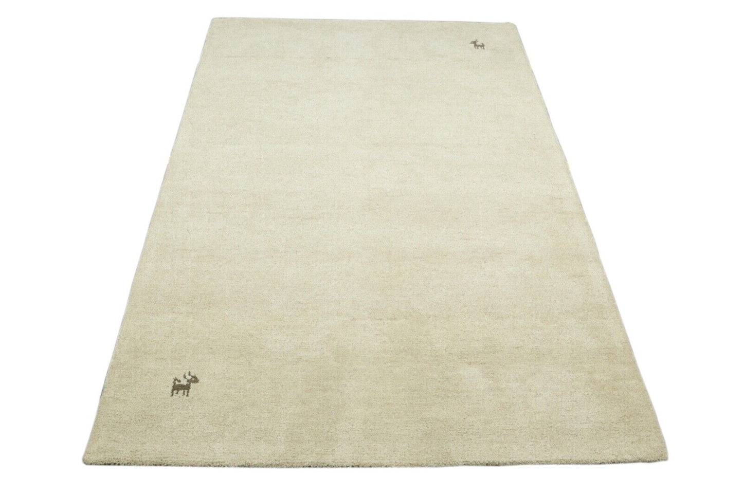 Beige Teppich 100% Wolle 160X230 cm Handarbeit Handgetuftet T945