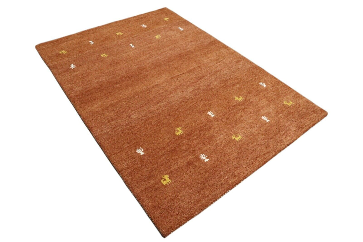 Terrakotta Orient Teppich 100% Wolle 160X230 cm Handarbeit Handgetuftet T909