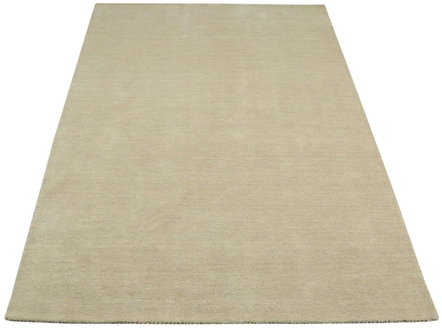 Beige Teppich 100% Wolle 160X230 cm Handarbeit Handgetuftet T943