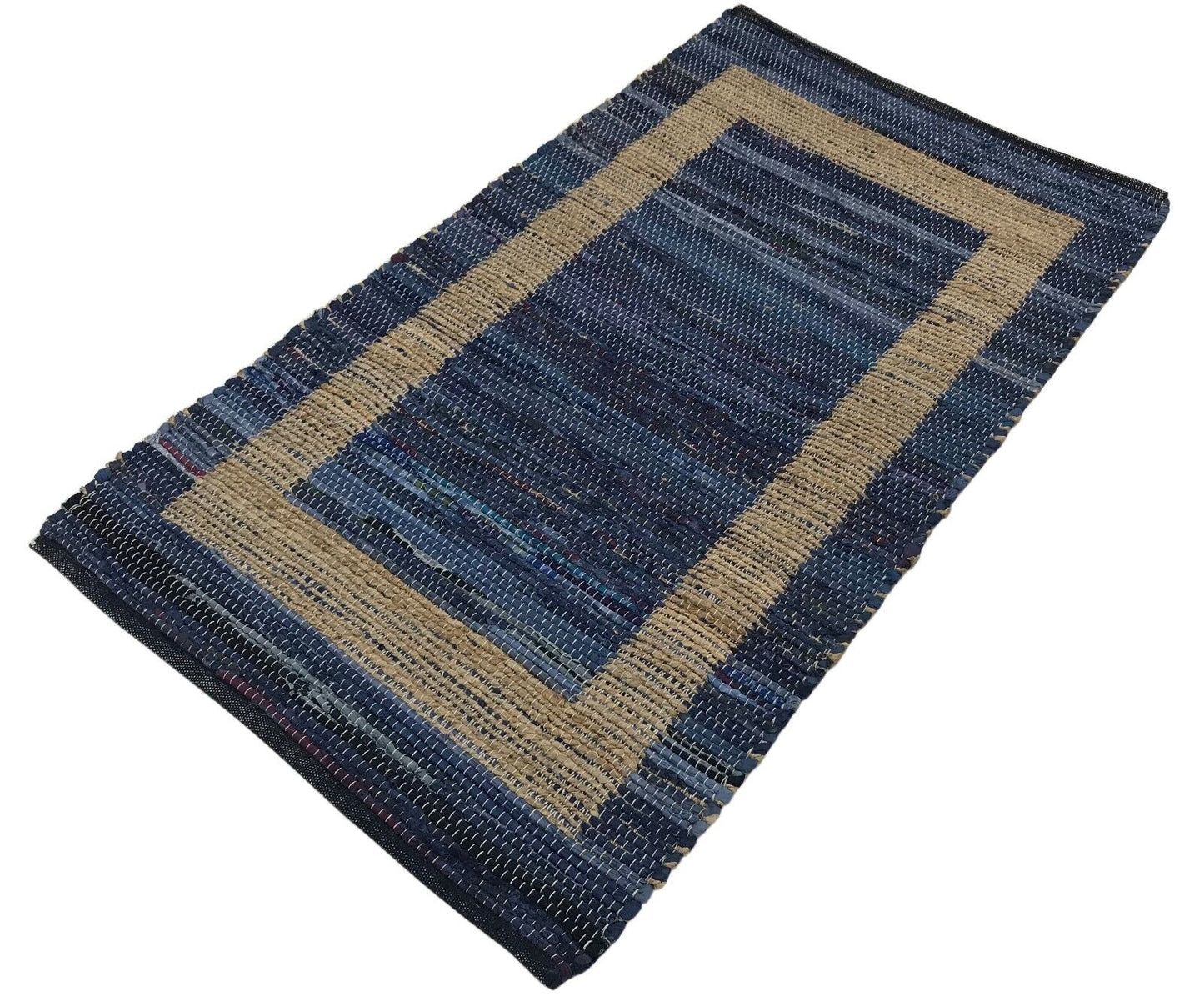 Beidseitig Nutzbar Chindi Kelim Durry Teppich Handgearbeiteter, 4 Größen Dhurrie