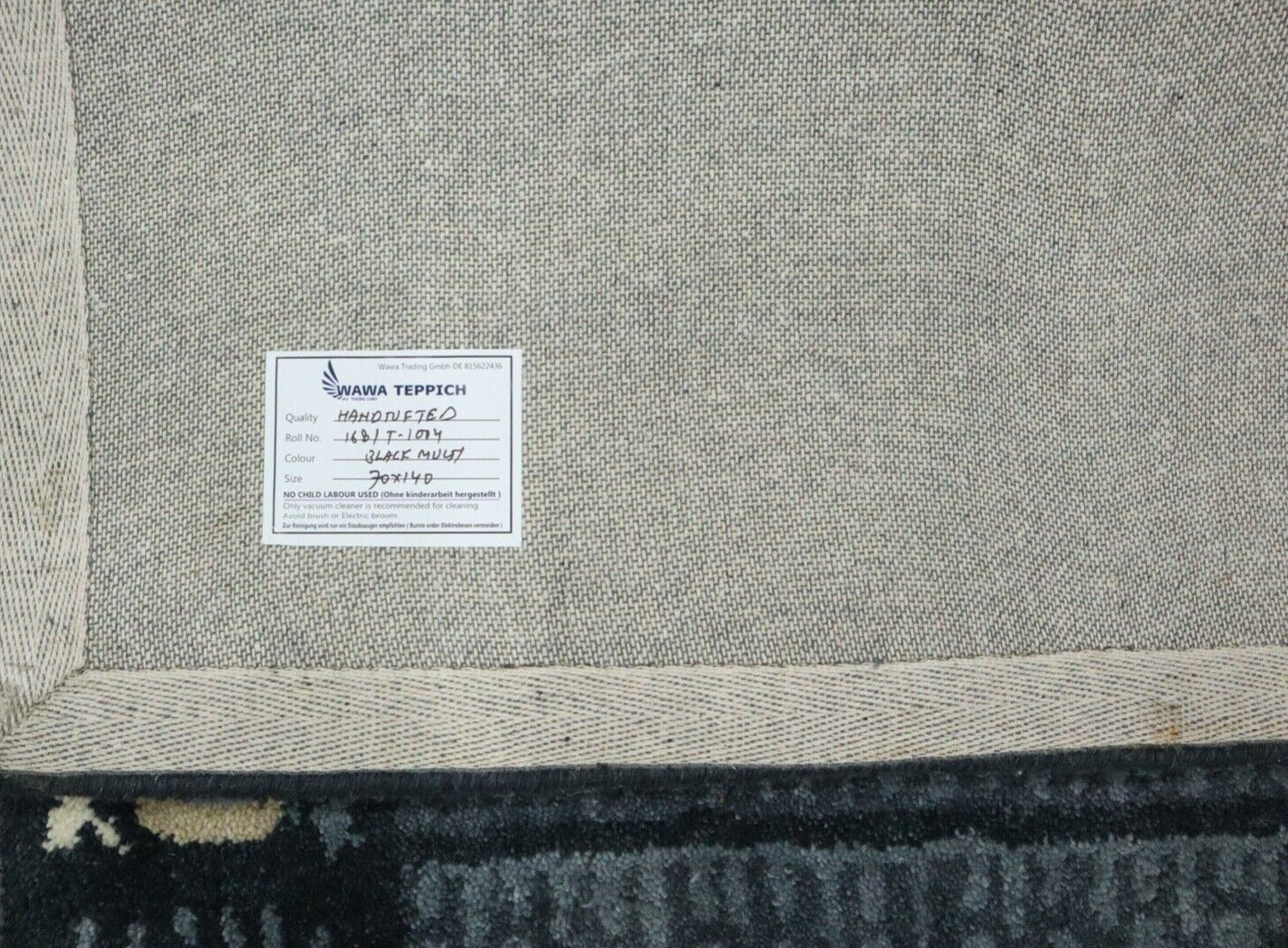 Gabbeh Teppich 100% Wolle 70X140 cm Handarbeit Hell Blau Handgetuftet T1004