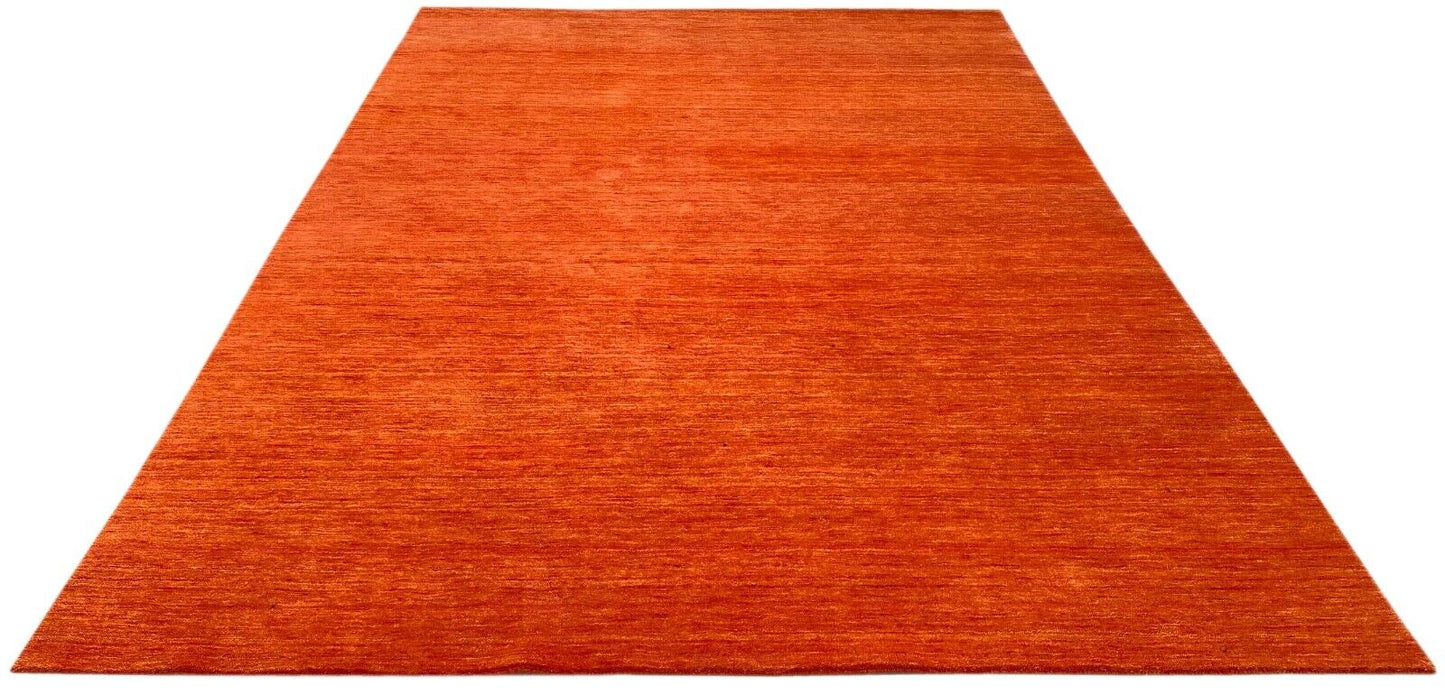 Terrakotta Teppich 100% Wolle 170x240 cm Handgewebt Orange Orientteppich U1