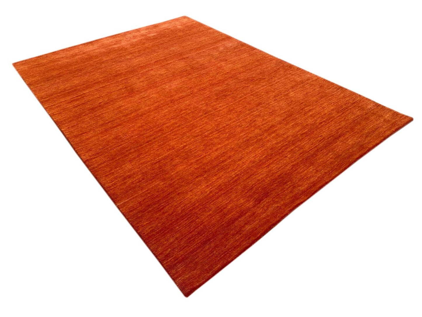 Terrakotta Teppich 100% Wolle 170x240 cm Handgewebt Orange Orientteppich U1