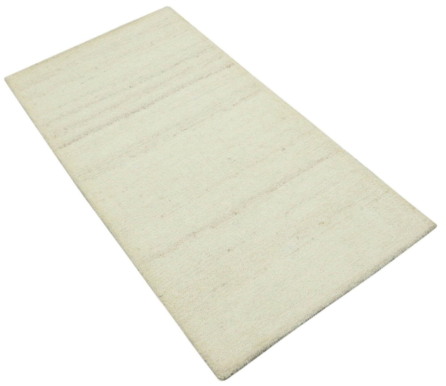 Gabbeh Teppich 100% Wolle 70X140 cm Handarbeit Beige Grau Handgetuftet T1032