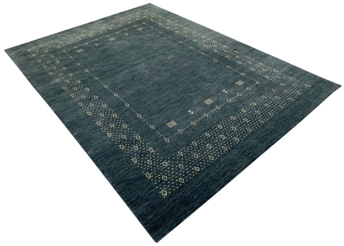 Anthrazit Grau Teppich 100% Wolle 170x240 cm Handgewebt Orient Gabbeh AC11