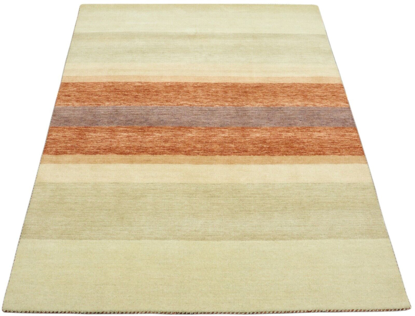 Teppich 100% Wolle 150x200 cm Terrakotta Beige Handgewebt Gabbeh LR1051