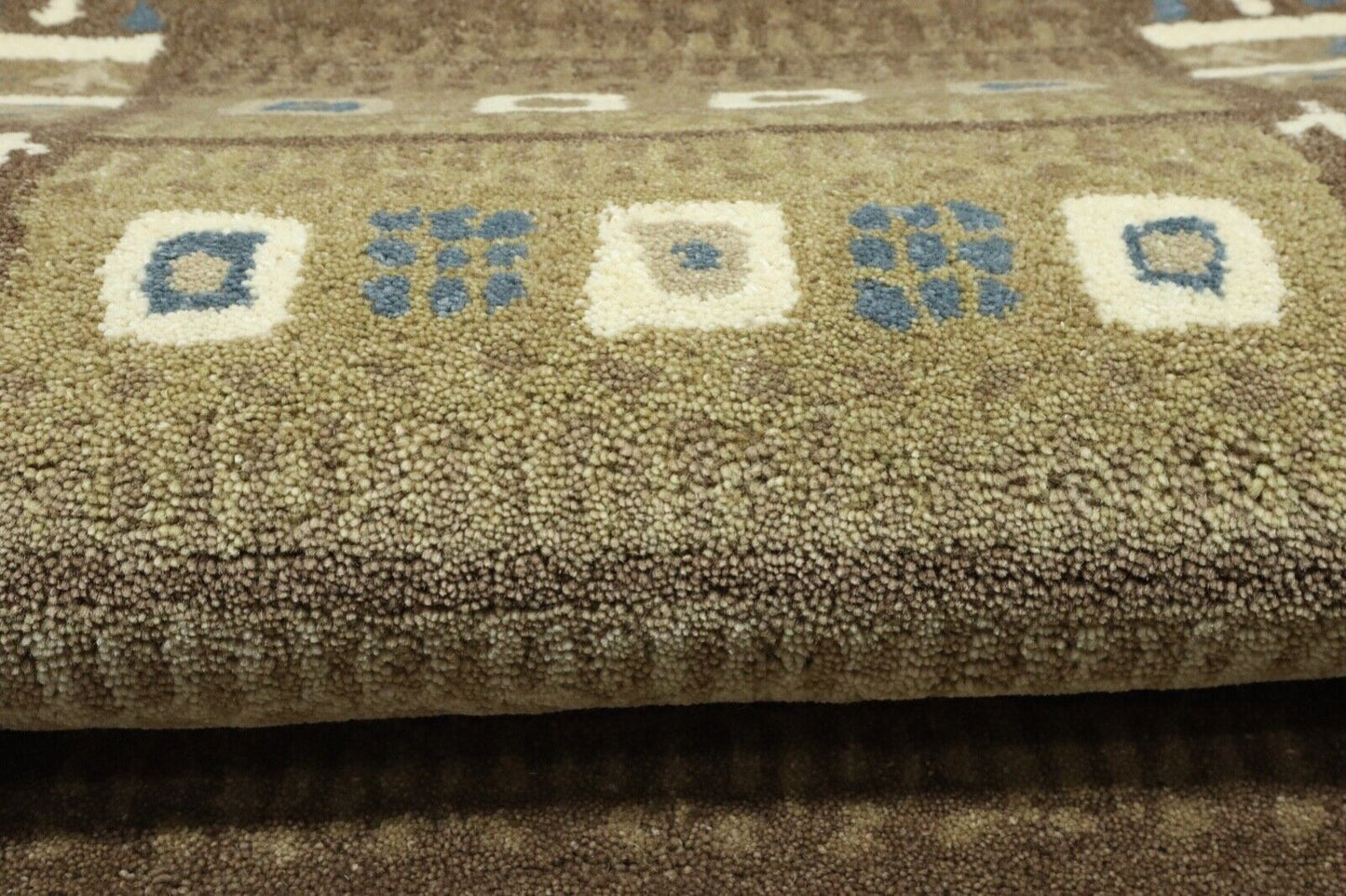 Gabbeh Teppich 100% Wolle 70X140 cm Pistazie farbe Handgetuftet T1008