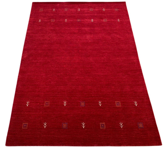 Gabbeh Teppich Rot 100% Wolle Orientteppich Handgewebt  Loom Brücke G543 T6