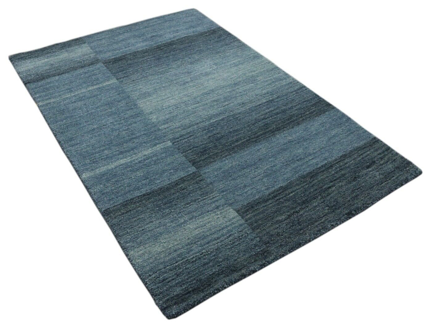 Teppich 100% Wolle 120X180 cm Handarbeit Hell Blau Handgetuftet T965