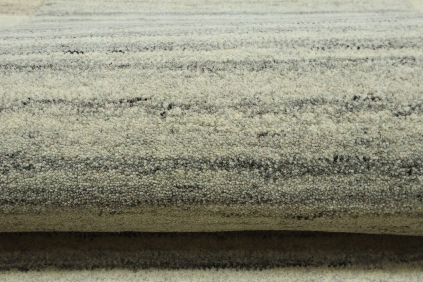 Gabbeh Teppich 100% Wolle 70X140 cm Handarbeit Grau Beige Handgetuftet T1013