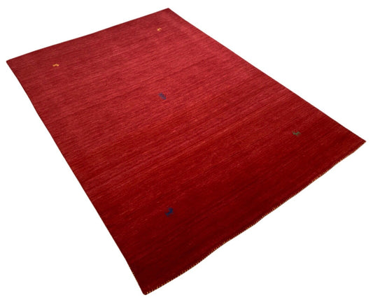 Rot Teppich 100% Wolle 170x240 cm Handgewebt Gabbeh Orientteppich