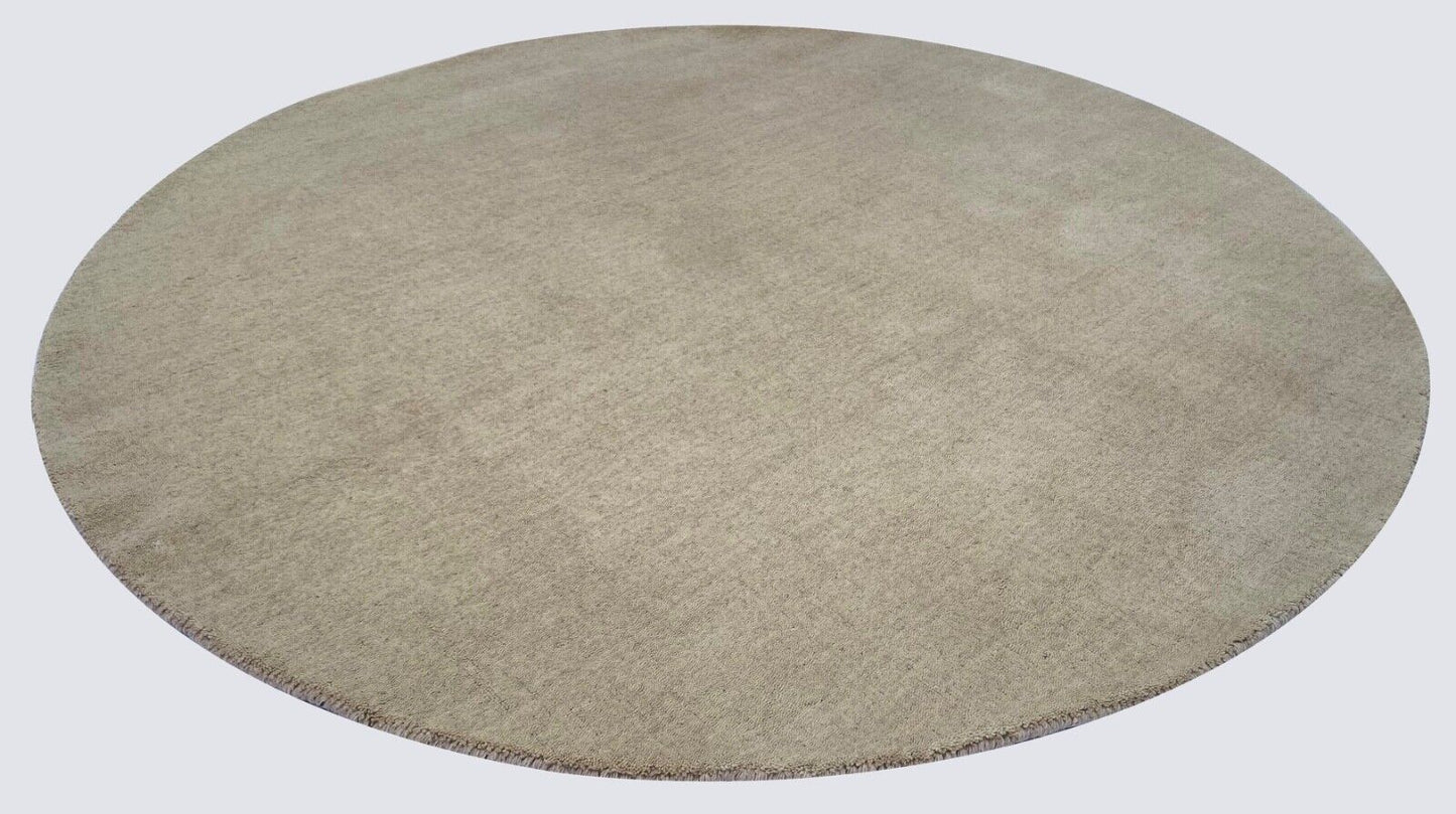 Rund Gabbeh Beige Teppich 200x200 cm Handgewebt 100% Wolle Lori G84