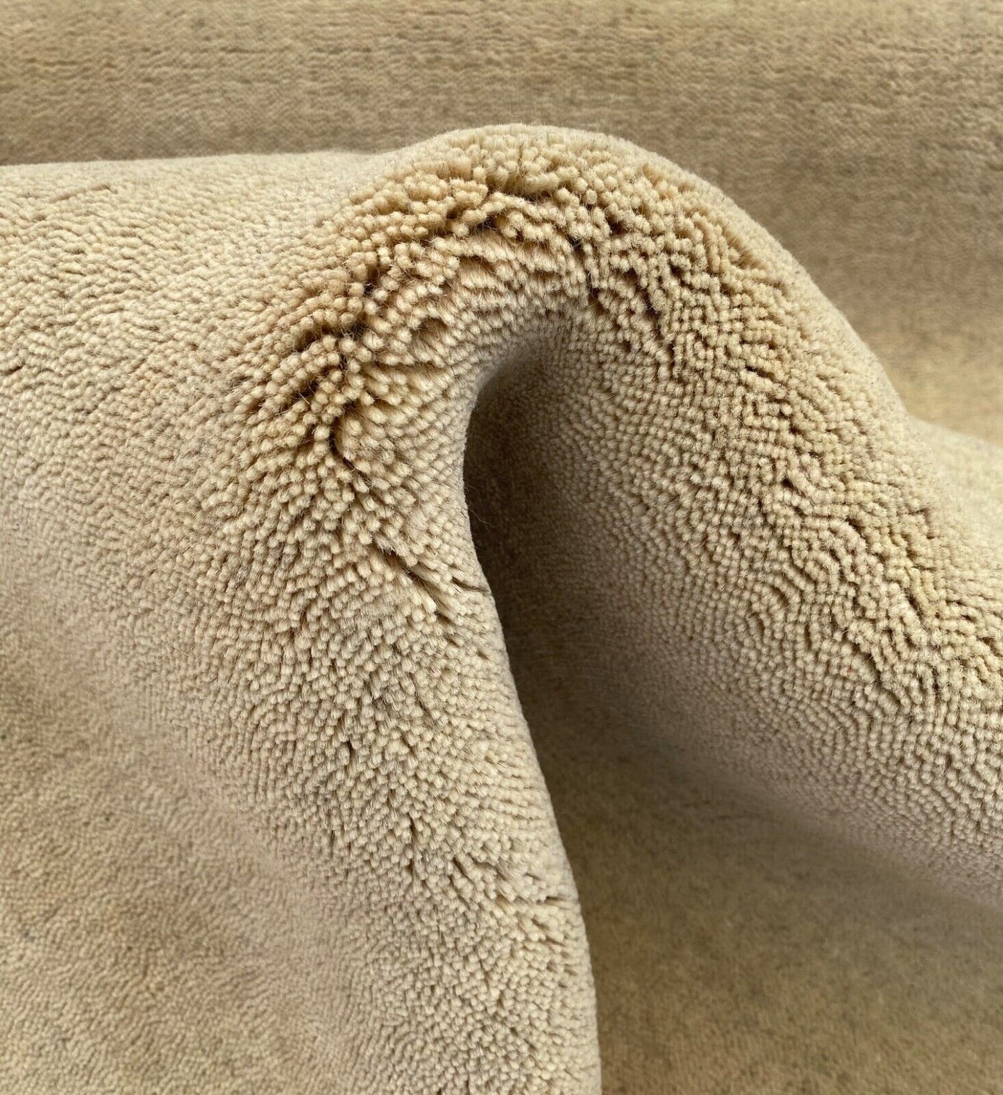 Rund Gabbeh Beige Teppich 150x150 cm Handgewebt 100% Wolle Lori G84