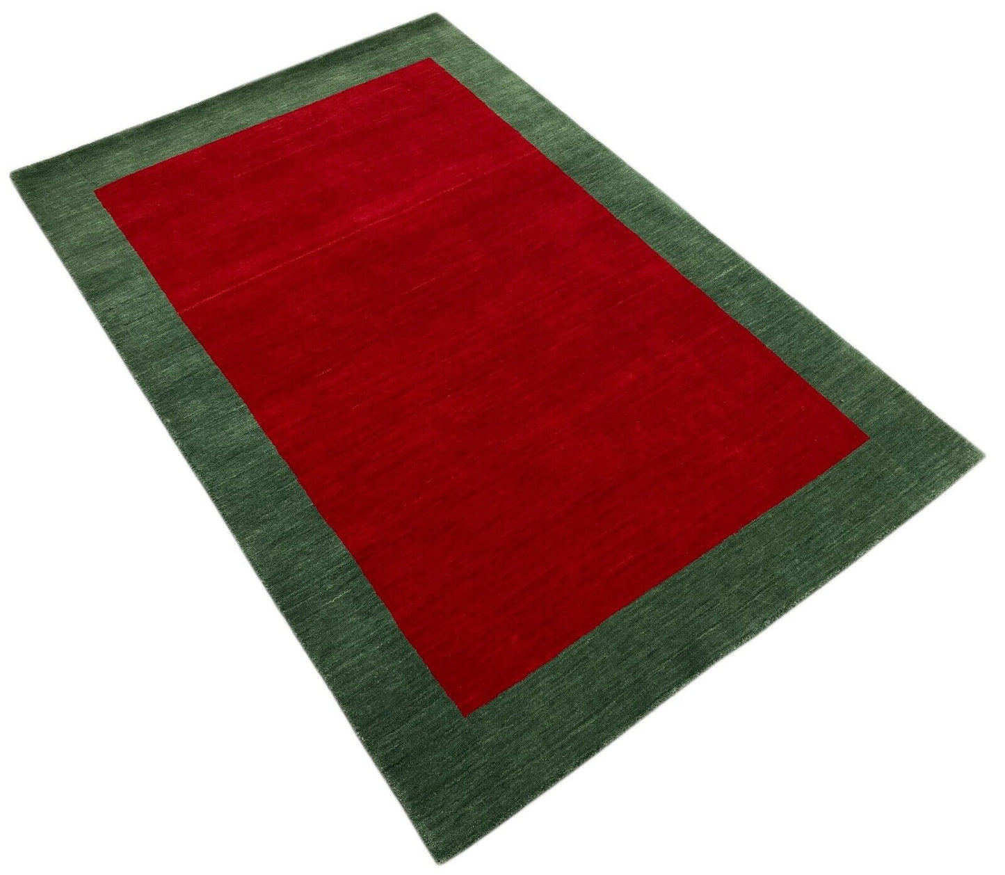 Rot Grün Teppich 100% Wolle Gabbeh 120x180 cm Handgewebt Home Deko WR154