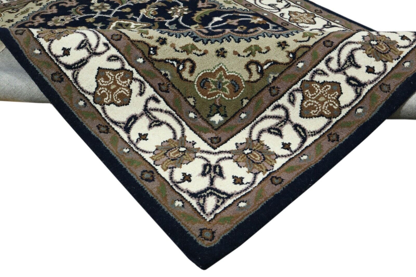 Blau Orient Teppich 100% Wolle 160X230 cm Handarbeit Handgetuftet T933