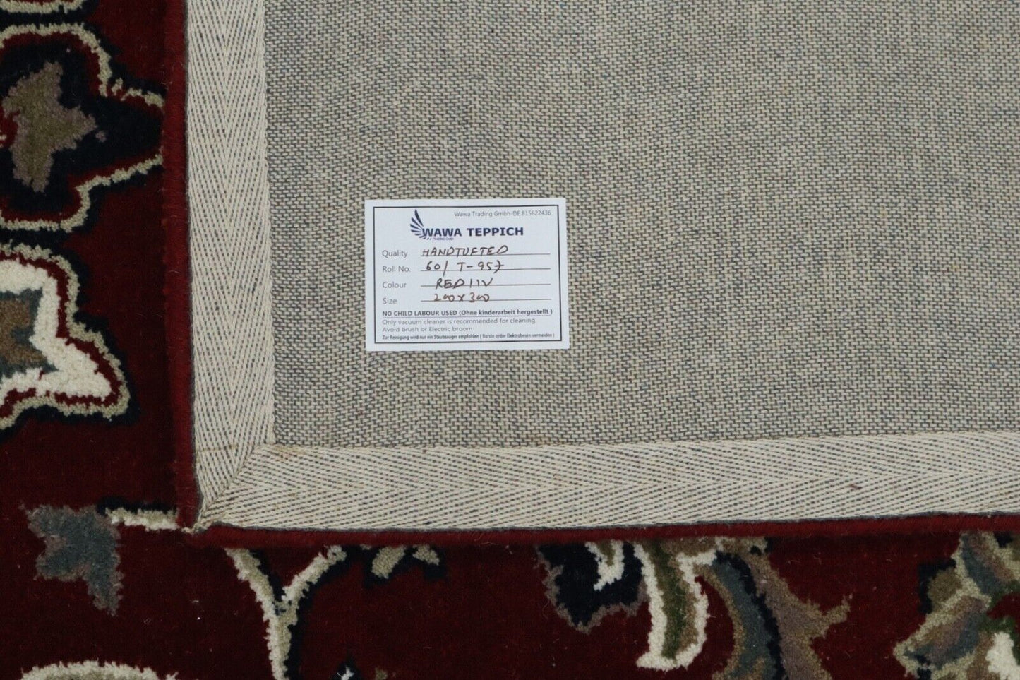 Bidjar Teppich Rot Beige 100% Wolle 200X300 CM Handarbeit Orientteppich T957