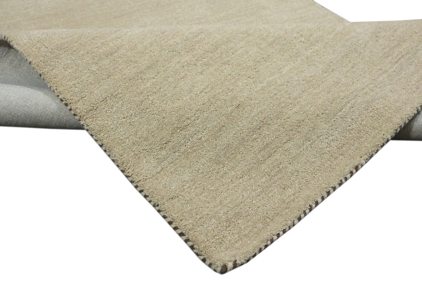 Teppich 100% Wolle 120X180 cm Handarbeit Beige Handgetuftet T970