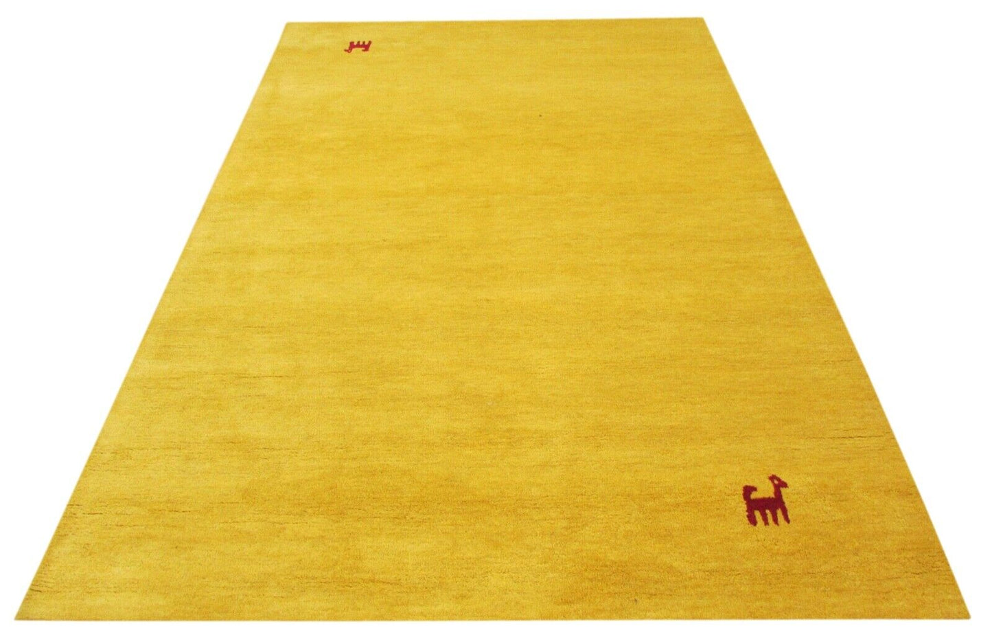 Gabbeh Gelb Mango Wolle Teppich 160X230 cm Handarbeit gold Handgetuftet T798