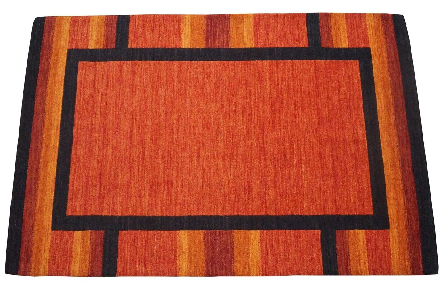 Rosa Orange Gelb 140X200 cm Teppich 100% Wolle Orientteppich Handgetuftet HT586