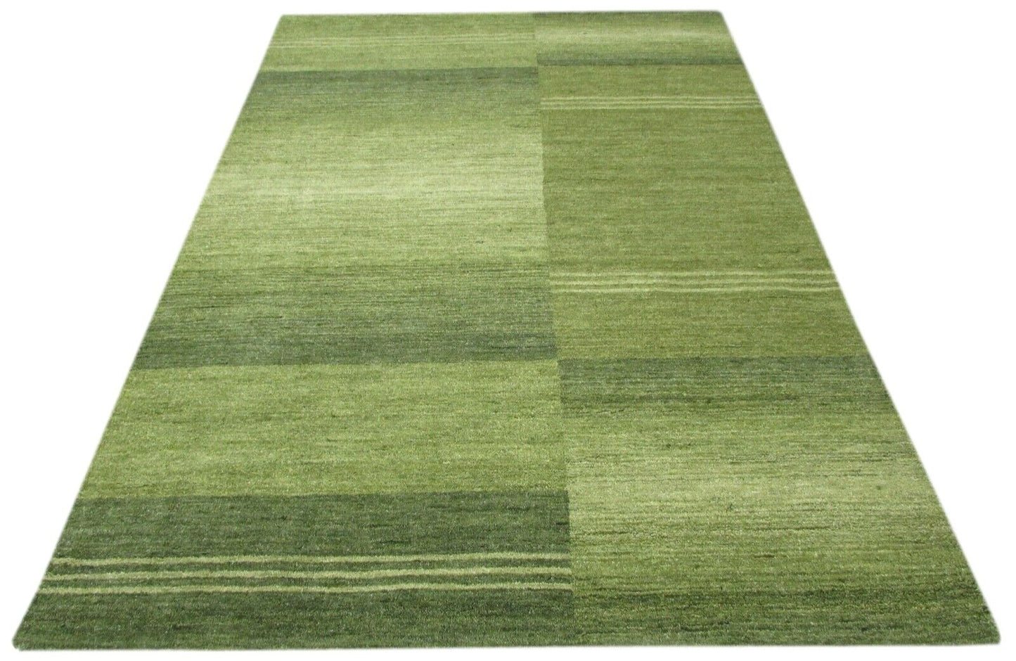 wolle Grün Teppich 160X230 cm Teppich 100% Wolle Orientteppich Handgetuftet T874