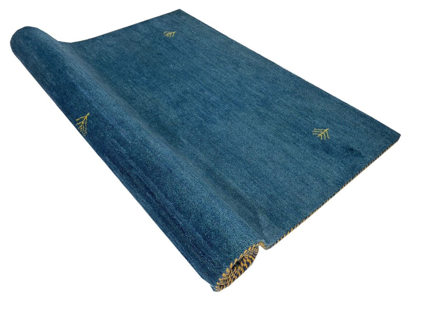 Gabbeh Teppich 100% Wolle Handgeknüpft Blau Orientteppich 170X240 cm WR58