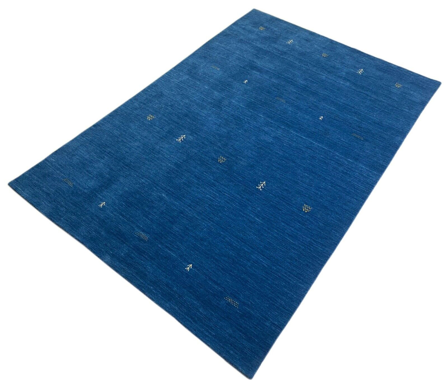 Gabbeh Blau Teppich 200x300 cm Handgewebt 100% Wolle Lori Debbich Loom G64T6