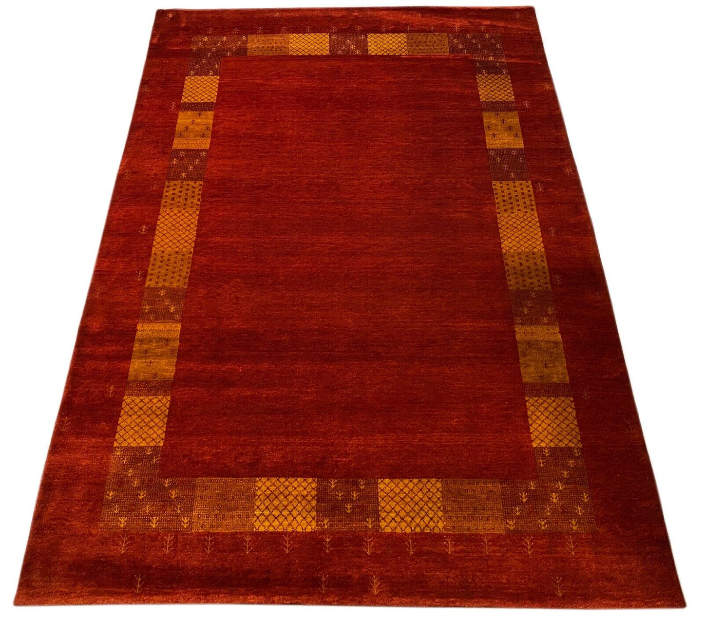 Handgeknüpft Rot Rust Teppich 140X200 cm 100% Wolle Orientteppich 5,2 kg Pro qm