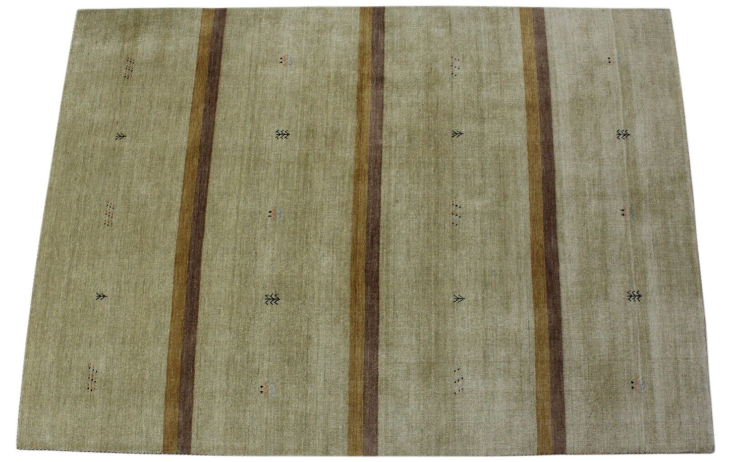 Gabbeh Teppich Beige 100% Wolle 170x240 cm Orientteppich Handgewebt Lr477