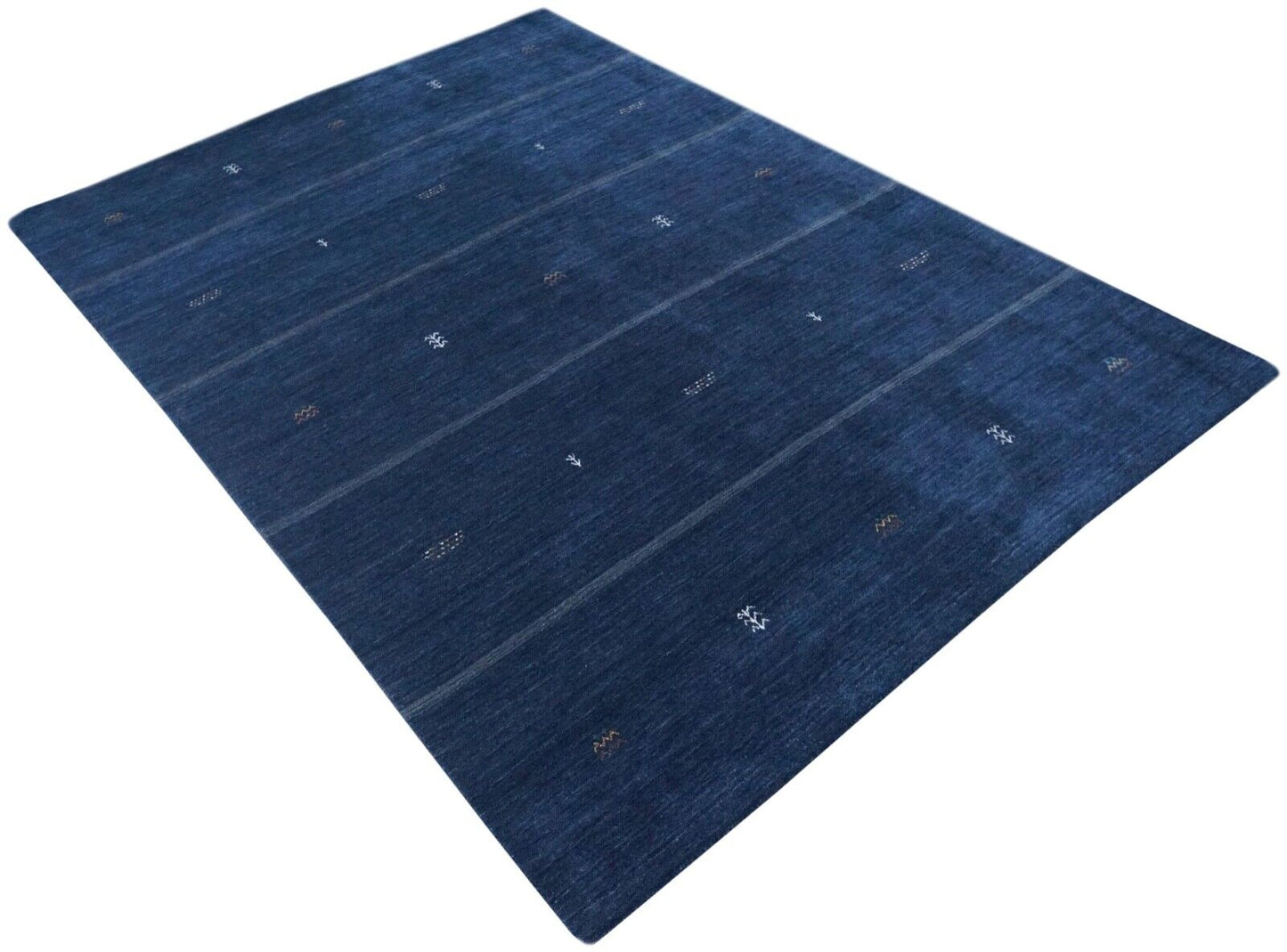 Blau Gabbeh Teppich 100% Wolle 175x240 cm Orientteppich Handgewebt Lr493