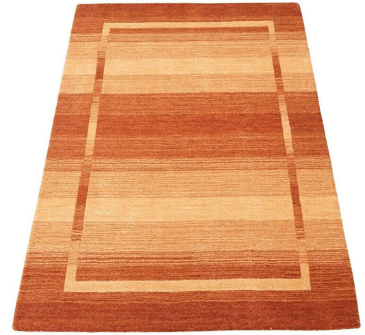 Teppich 100% Wolle 160X230 cm Orange Rot Orientteppich Handgetuftet HT331