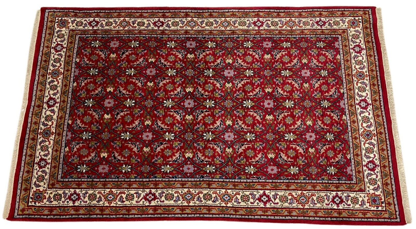 Rot Teppich Wolle Handgeknüpft Orientteppich 100% Schurwolle 155X245 cm D16