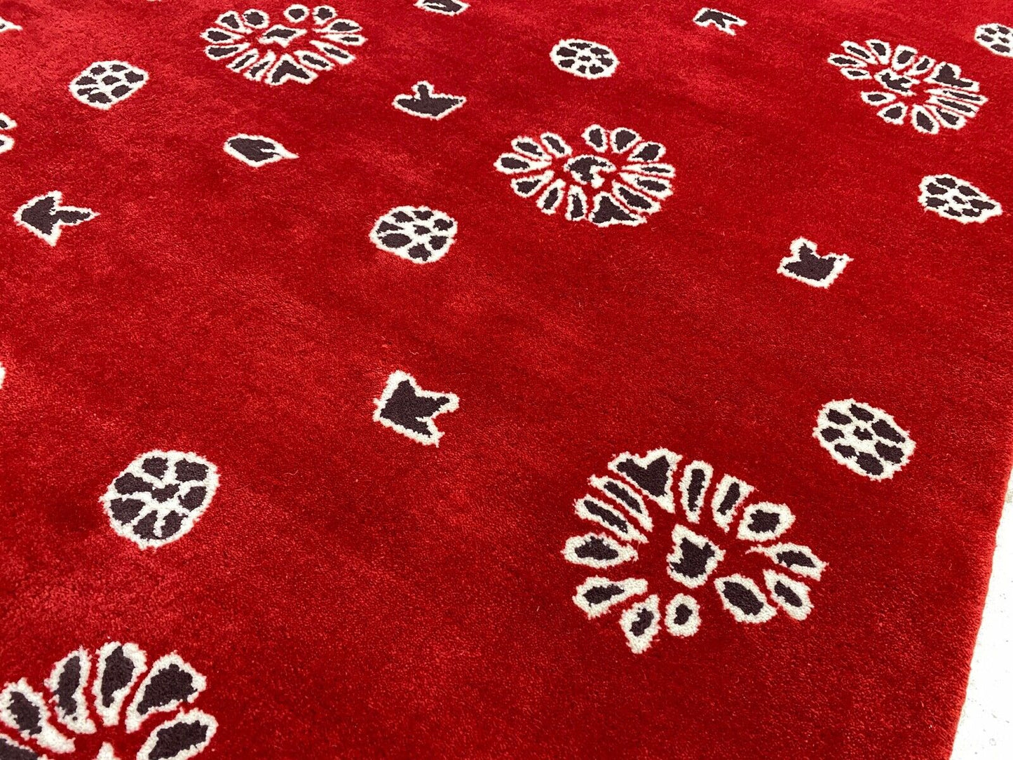 Rot Teppich 200X200 CM 100% Wolle Handarbeit Designer Orientteppich WT2